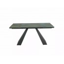 Стол обеденный SIGNAL SALVADORE Ceramic Ossido Verde бирюзовый/черный мат 160-240/90